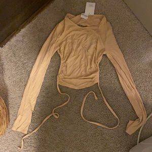 Backless Beige Wrap Top